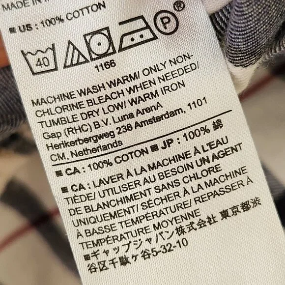 Banana Republic Men's Untucked Fit Plaid Long Sleeve Shirt Navy/Red/White Casual - Picture 6 of 9